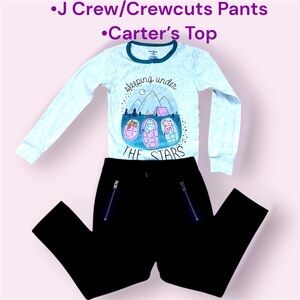 J Crew Crewcuts Girl’s Bundle, 4T, Zippy Moto Pants & Long-Sleeve Top